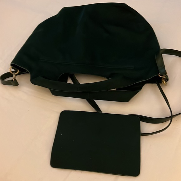 Anthropologie Suede Green Hand Bag with Shoulder Strap - Picture 6 of 7